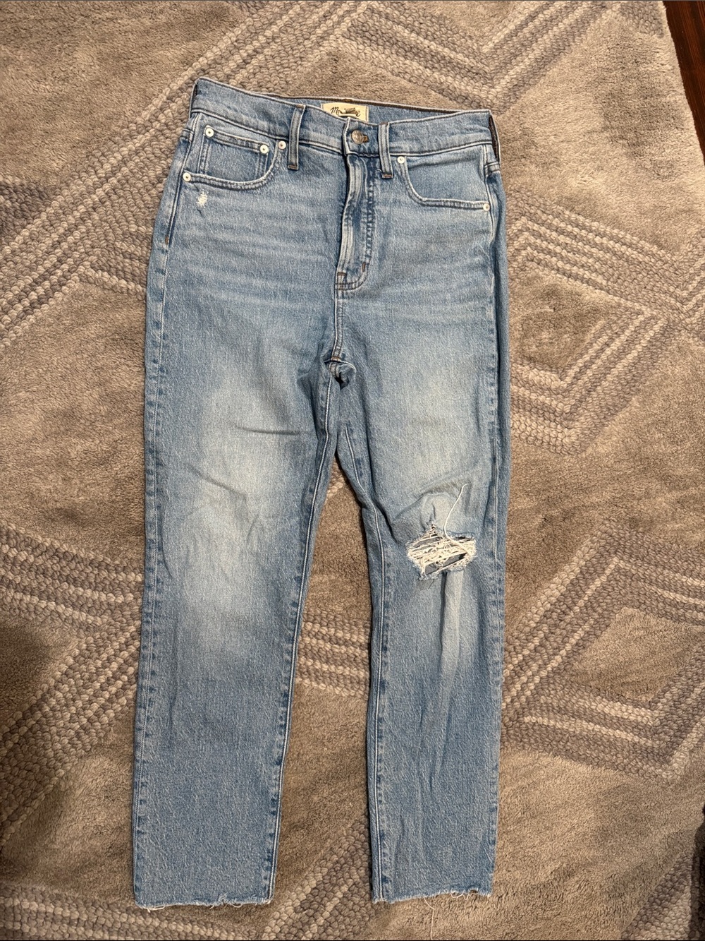 Madewell Light Blue Women's Skinny Jeans with Knee Distress
